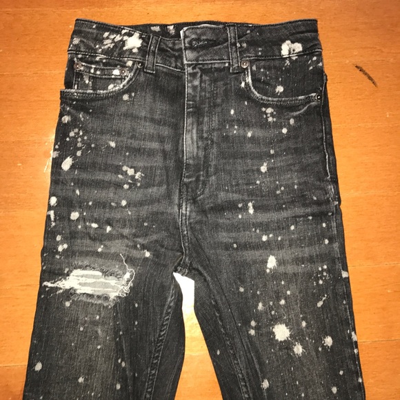 Zara Denim - Zara women's distressed black denim jeans